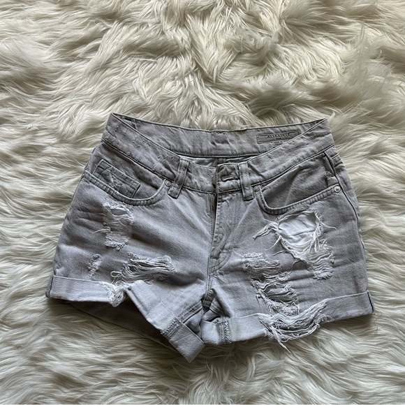 ALLSAINTS: DISTRESSED DENIM SHORTS- SIZE W25 - Picture 1 of 5